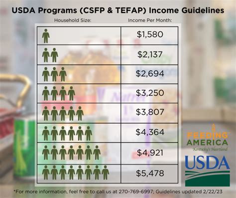 usda food distribution income guidelines